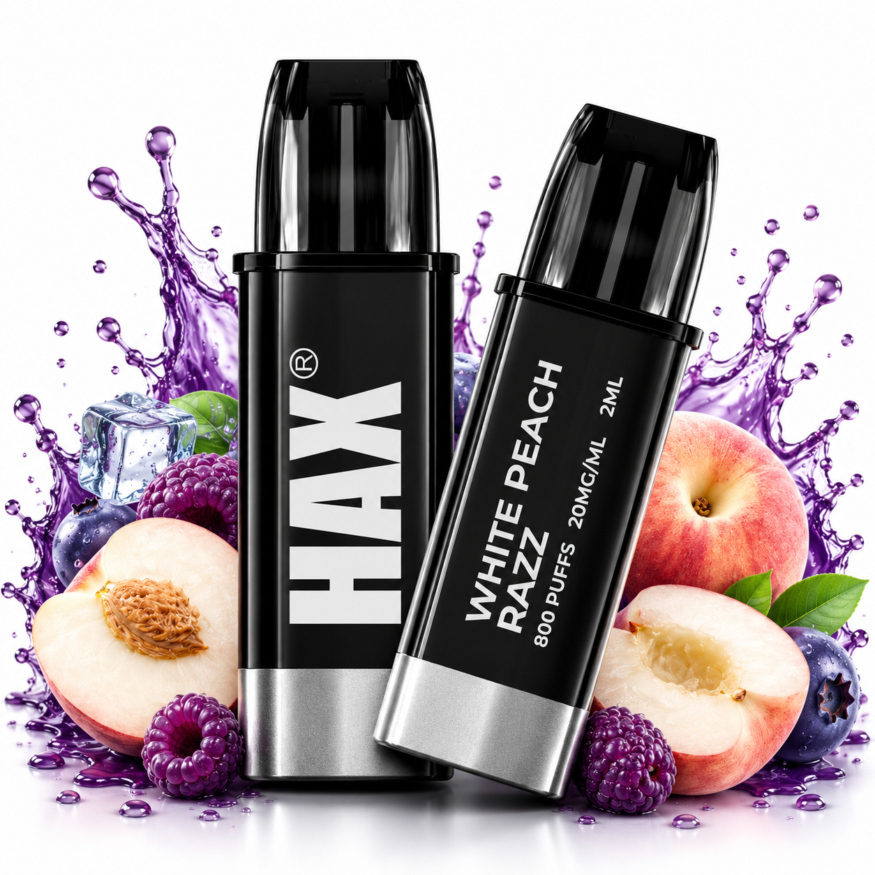 WHITE PEACH RAZZ REYMONT REYMONT CB800 PUFFS (2X ÁFYLLINGAR)