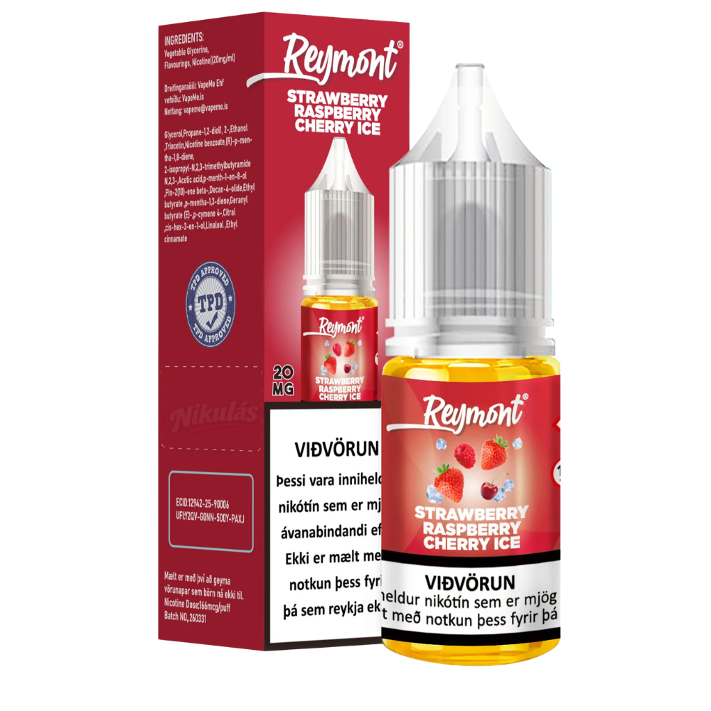 STRAWBERRY RASPBERRY CHERRY ICE REYMONT 10ML 20MG NIC SALT