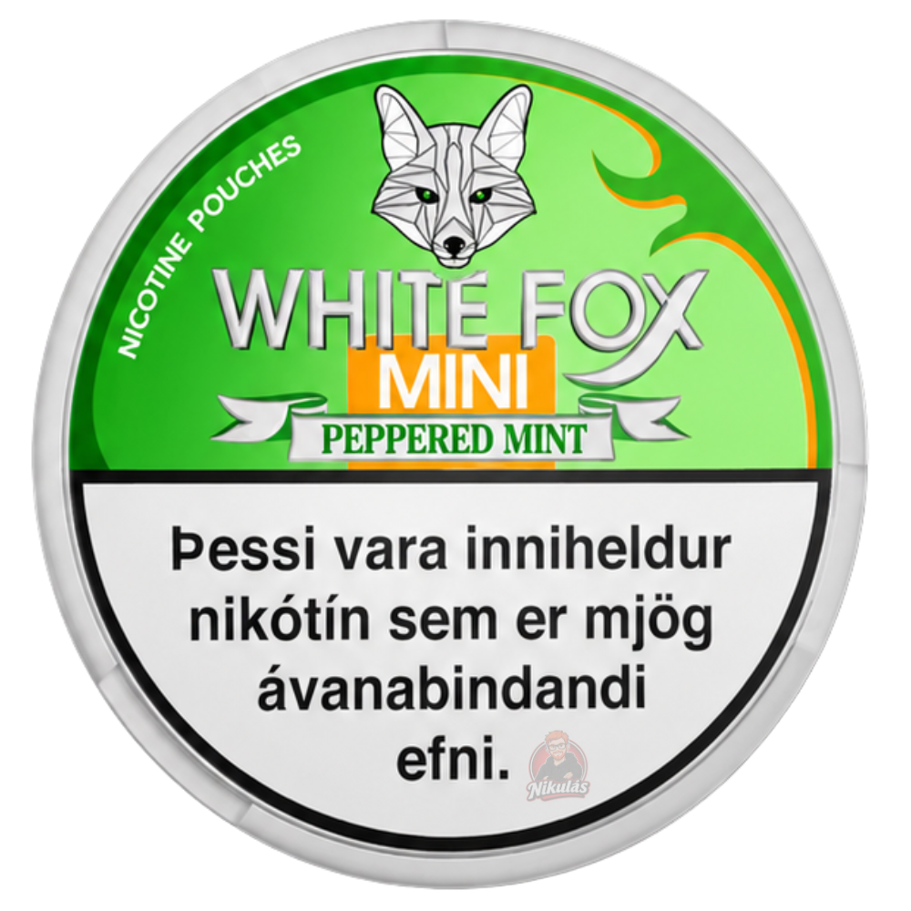 White Fox Peppered Mint MINI – nikótínpúðar vöru mynd