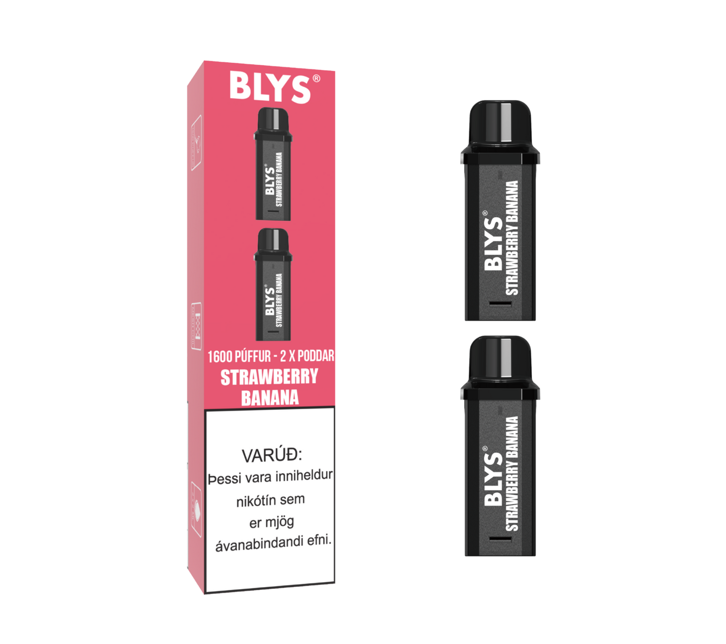 Blys 2x Áfylling Strawberry Banana – vape vökvi vöru mynd