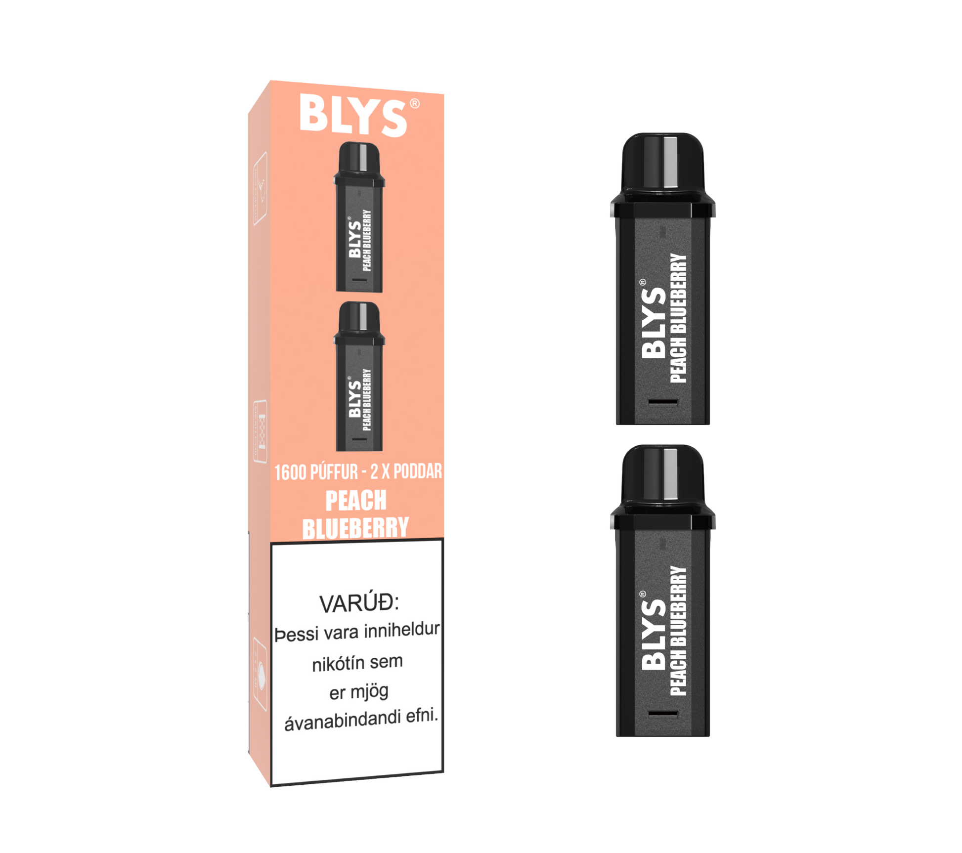 Blys 2x Áfylling Peach Blueberry – vape vökvi vöru mynd