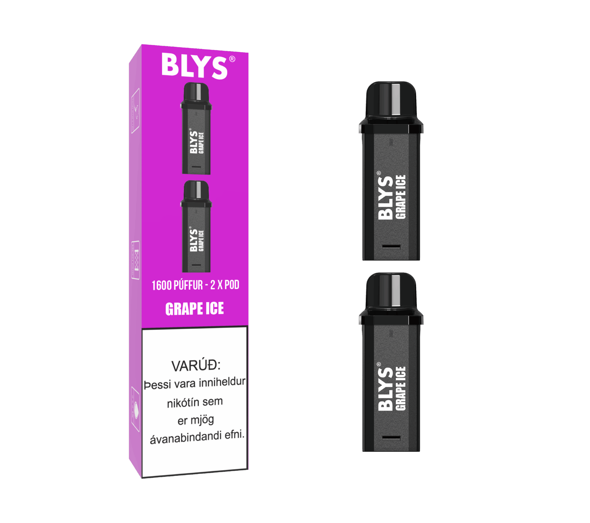 Blys 2x Áfylling Grape ICE – vape vökvi vöru mynd