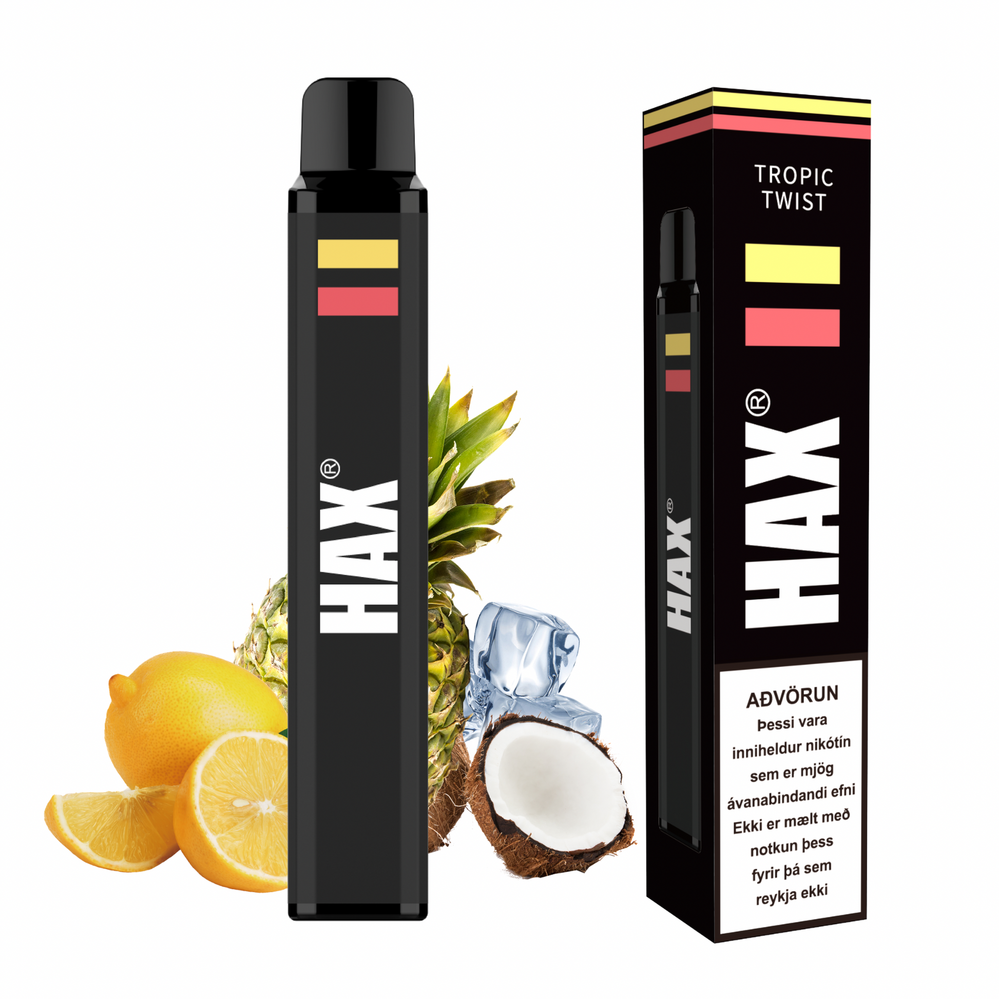 Tropic Twist HAX 800 Puffs 🍍🥥🍋 – rafretta og vape búnaður vöru mynd