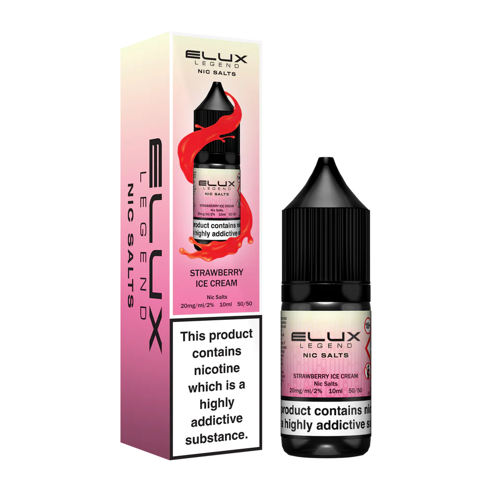 Strawberry ICE Cream Elux Nic Salts 10ML – rúllupappír vöru mynd