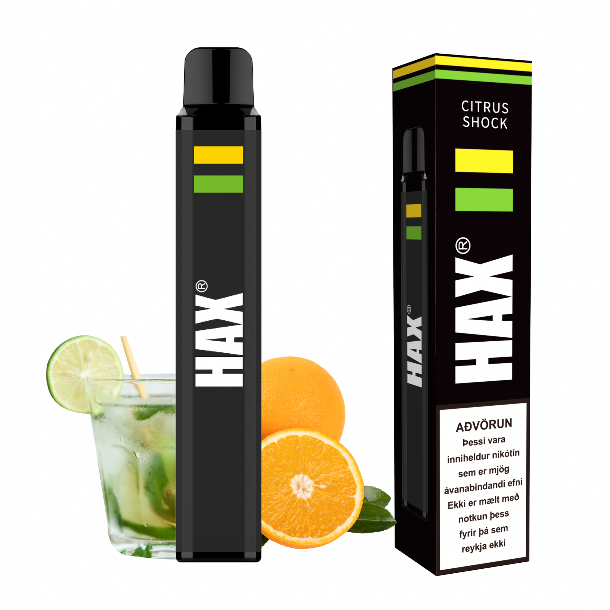 Citrus Shock HAX 800 Puffs 🍋🍋‍🟩 – rafretta og vape búnaður vöru mynd