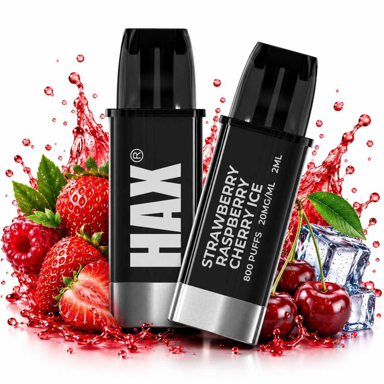 STRAWBERRY RASPBERRY CHERRY ICE CB800 PUFFS (2X ÁFYLLINGAR)